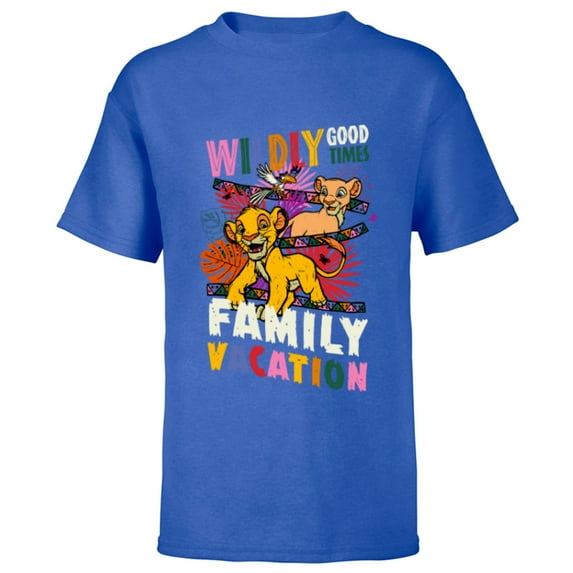 Disney The Lion King Wildly Good Times Family Vacation - Short Sleeve T-Shirt for Kids - Customized-Royal