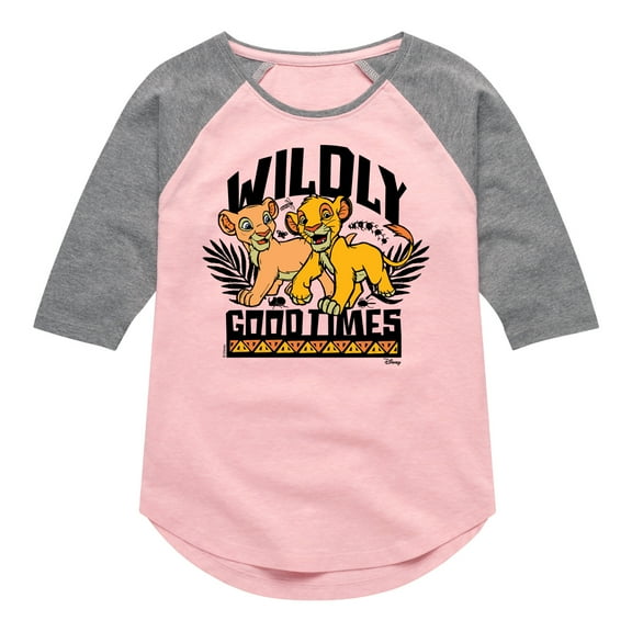 Disney - The Lion King - Wildly Good Times - Toddler & Youth Girls Raglan Graphic T-Shirt