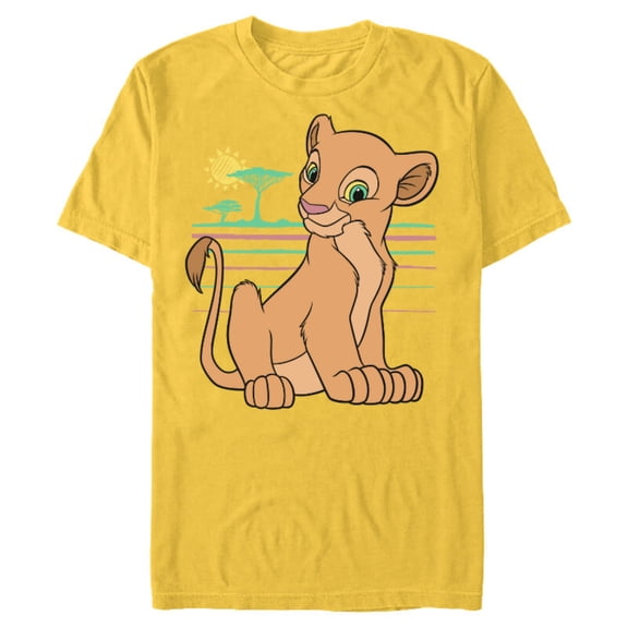 Disney The Lion King Young Nala 90s - Short Sleeve Blended T-Shirt for Adults -Customized-Yellow