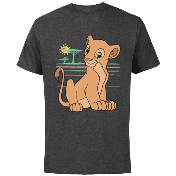 Disney The Lion King Young Nala 90s - Short Sleeve Cotton T-Shirt for Adults -Customized-Charcoal