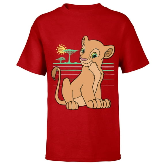 Disney The Lion King Young Nala 90s - Short Sleeve T-Shirt for Kids -Customized-Red