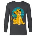 thumbnail image 1 of Disney The Lion King Young Simba Happy Blue Retro - Long Sleeve T-Shirt for Men - Customized-Charcoal Heather, 1 of 5