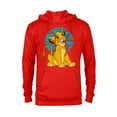 thumbnail image 1 of Disney The Lion King Young Simba Happy Blue Retro - Pullover Hoodie for Adults - Customized-Red Heather, 1 of 5