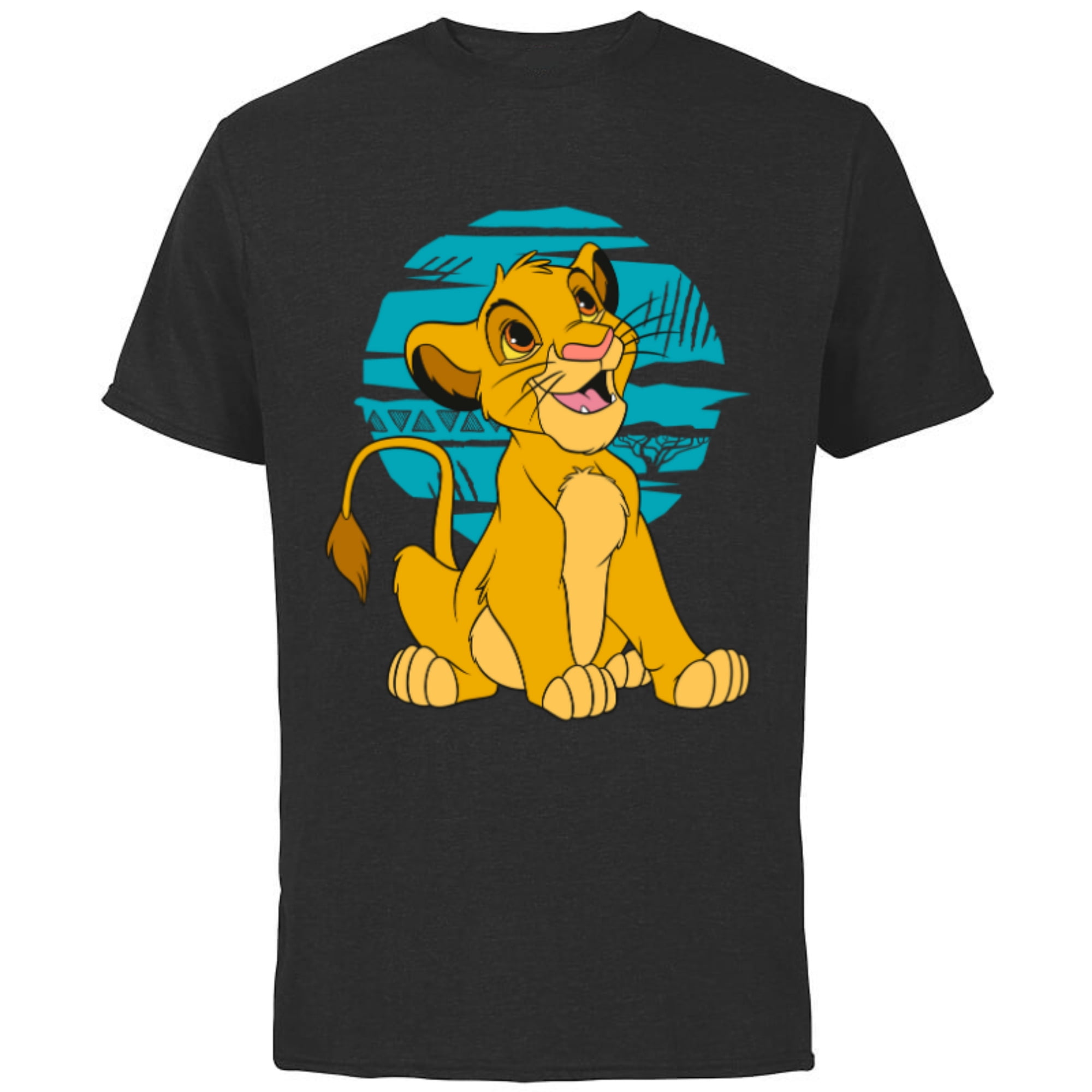 Disney The Lion King Young Simba Happy Blue Retro - Short Sleeve Cotton ...