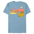 thumbnail image 1 of Disney The Lion King Young Simba Nala Playing - Short Sleeve Blended T-Shirt for Adults - Customized-Ocean Blue, 1 of 5