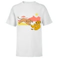 thumbnail image 1 of Disney The Lion King Young Simba Nala Playing - Short Sleeve T-Shirt for Kids - Customized-White, 1 of 5