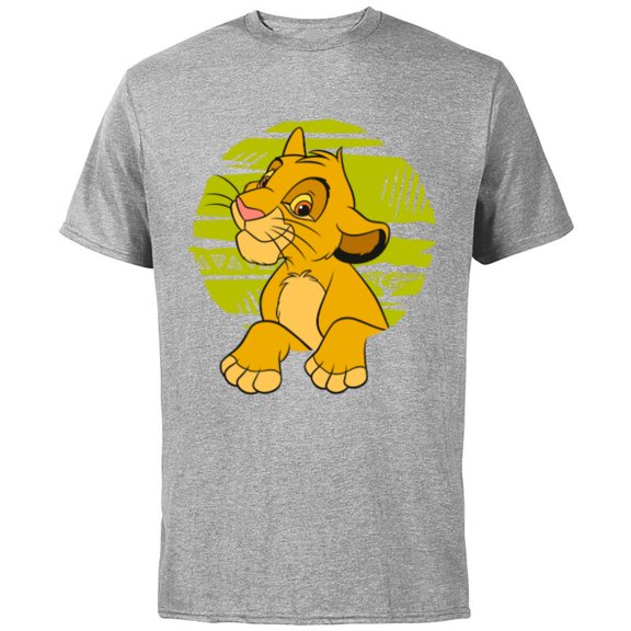 Disney The Lion King Young Simba Paws Green 90s - Short Sleeve Cotton T-Shirt for Adults - Customized-Athletic Heather