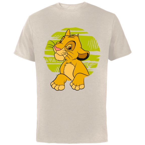 Disney The Lion King Young Simba Paws Green 90s - Short Sleeve Cotton T-Shirt for Adults - Customized-Natural