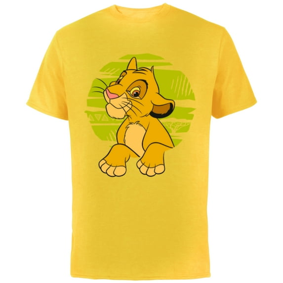 Disney The Lion King Young Simba Paws Green 90s - Short Sleeve Cotton T-Shirt for Adults - Customized-Yellow