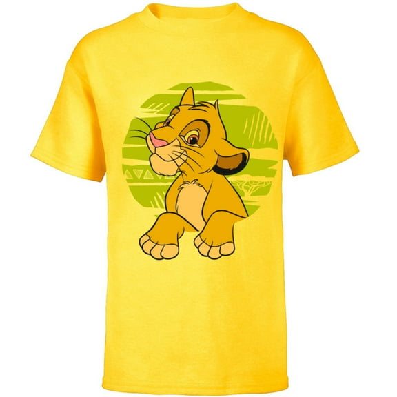 Disney The Lion King Young Simba Paws Green 90s - Short Sleeve T-Shirt for Kids - Customized-Yellow