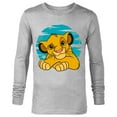 thumbnail image 1 of Disney The Lion King Young Simba Resting Blue 90s - Long Sleeve T-Shirt for Men - Customized-Athletic Heather, 1 of 5