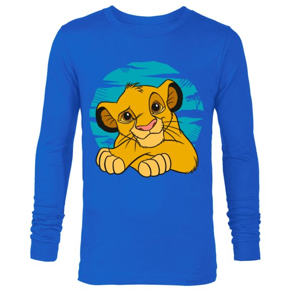 Disney The Lion King Young Simba Resting Blue 90s - Long Sleeve T-Shirt for Men - Customized-Royal