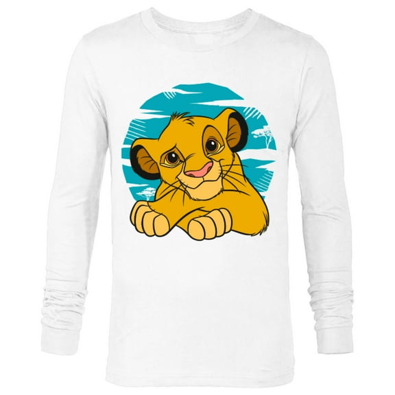 Disney The Lion King Young Simba Resting Blue 90s - Long Sleeve T-Shirt for Men - Customized-White