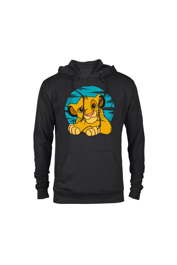 The Lion King Young Simba Resting Blue 90s - Pullover Hoodie for Adults - Customized-Black
