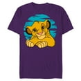 thumbnail image 1 of Disney The Lion King Young Simba Resting Blue 90s - Short Sleeve Blended T-Shirt for Adults - Customized-Purple, 1 of 5