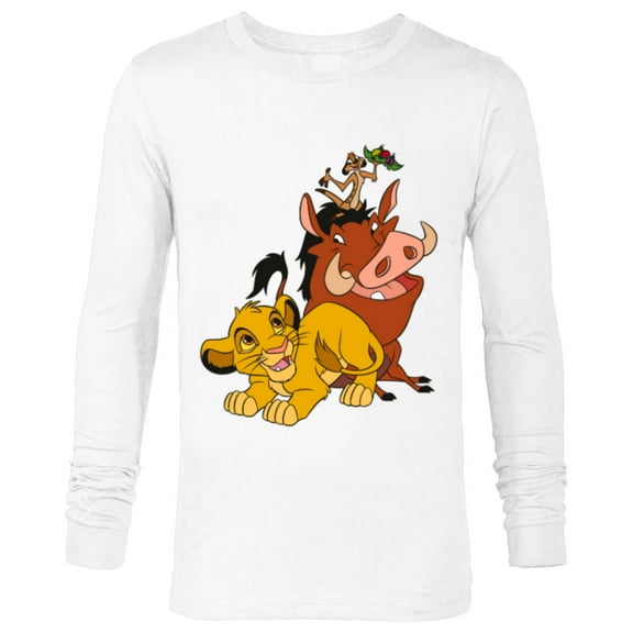 Disney The Lion King Young Simba Timon and Pumbaa - Long Sleeve T-Shirt for Men - Customized-White