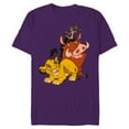 thumbnail image 1 of Disney The Lion King Young Simba Timon and Pumbaa - Short Sleeve Blended T-Shirt for Adults - Customized-Purple, 1 of 5