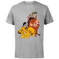 thumbnail image 1 of Disney The Lion King Young Simba Timon and Pumbaa - Short Sleeve Cotton T-Shirt for Adults - Customized-Athletic Heather, 1 of 5