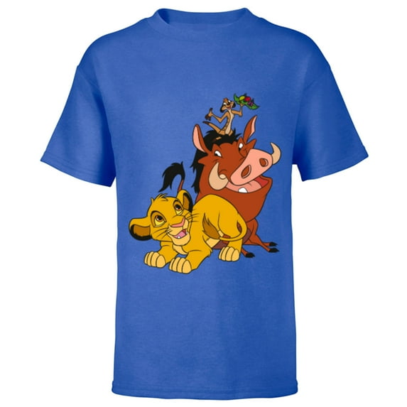 Disney The Lion King Young Simba Timon and Pumbaa - Short Sleeve T-Shirt for Kids - Customized-Royal