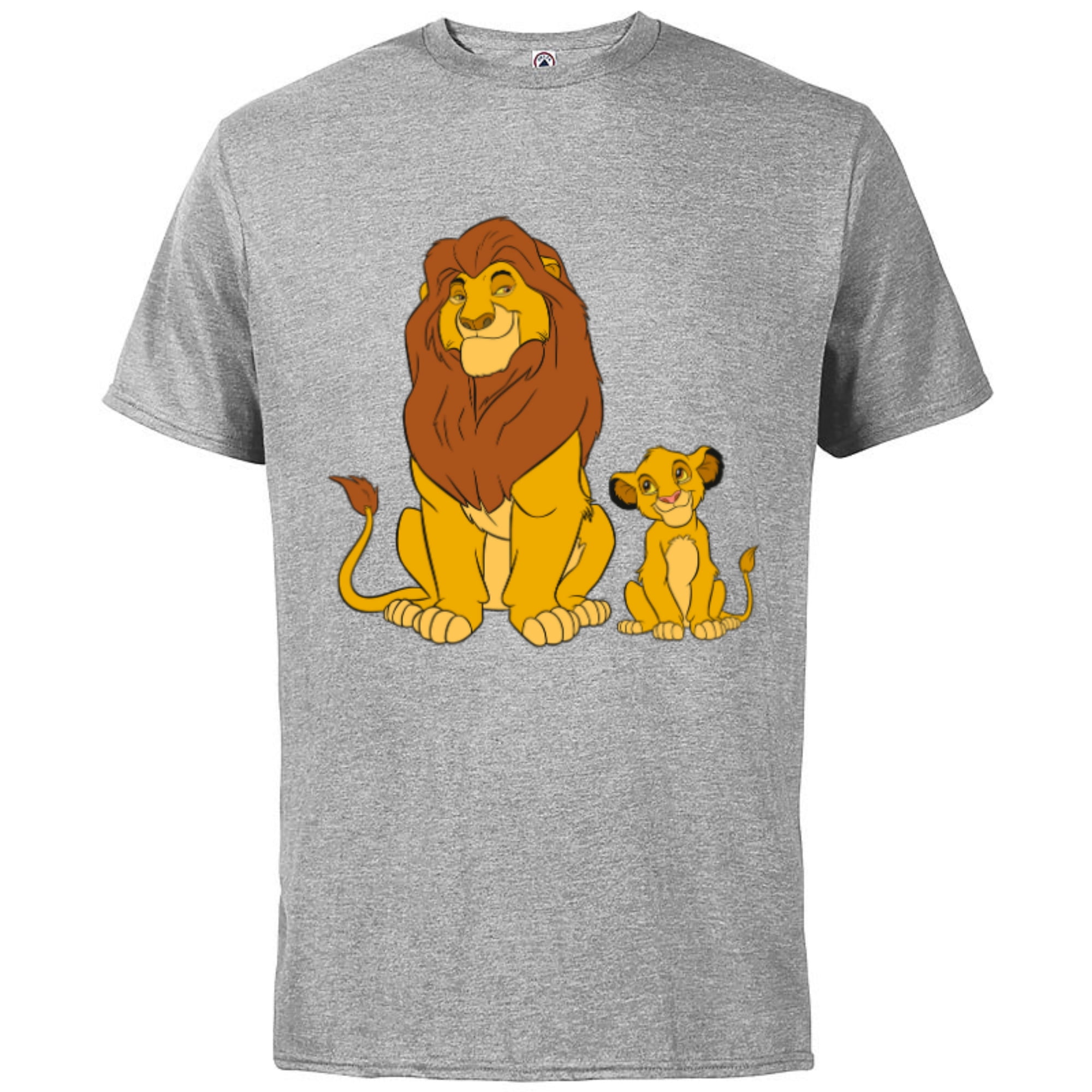 Mufasa Cotton Young Short Sleeve and Adults Lion Simba Heather King -Customized-Athletic T-Shirt - for Disney The