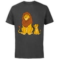 thumbnail image 1 of Disney The Lion King Young Simba and Mufasa - Short Sleeve Cotton T-Shirt for Adults -Customized-Charcoal, 1 of 5