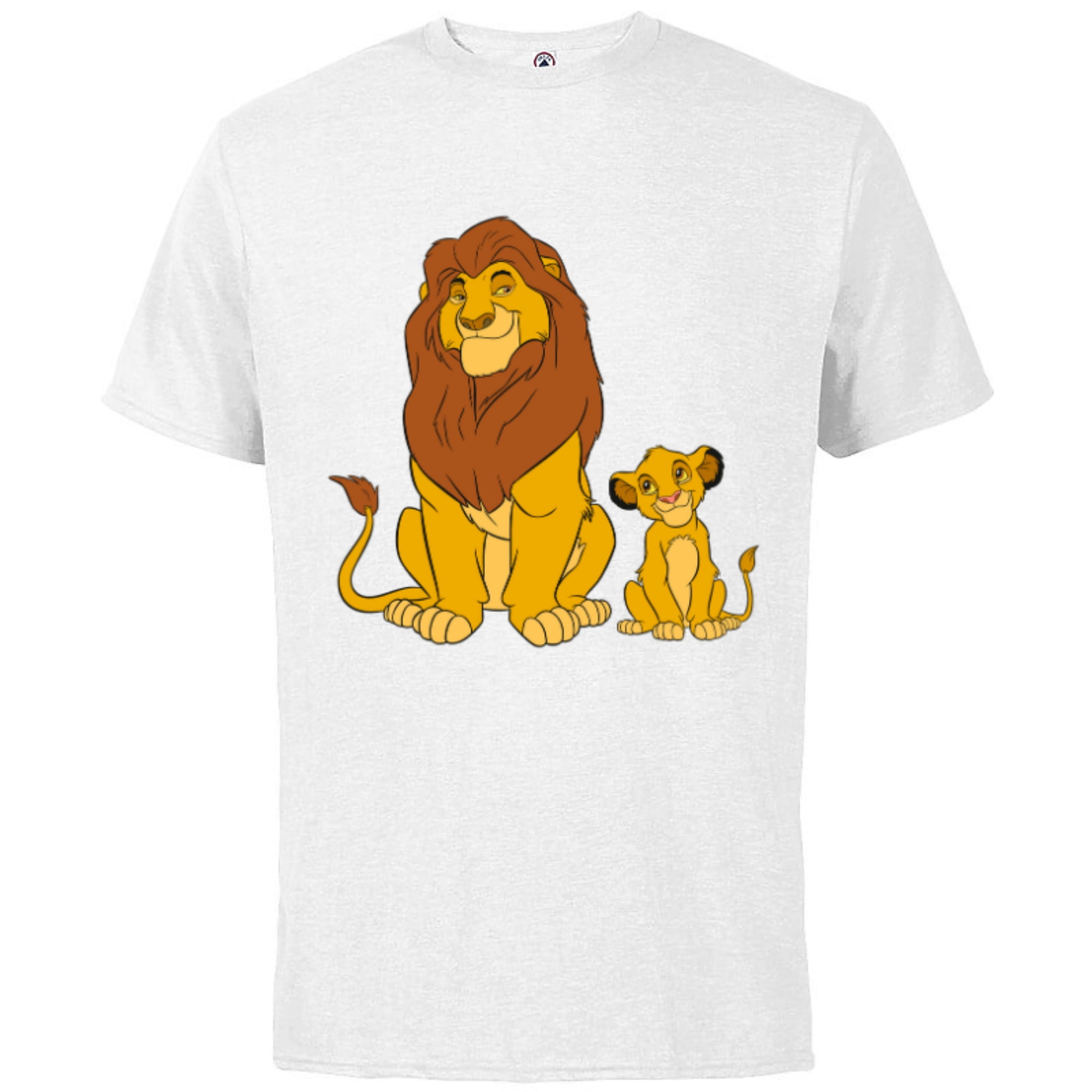 Disney The Lion King Young Simba and Mufasa - Short Sleeve Cotton T-Shirt  for Adults -Customized-Athletic Heather