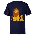 thumbnail image 1 of Disney The Lion King Young Simba and Mufasa - Short Sleeve T-Shirt for Kids - Customized-Navy, 1 of 5