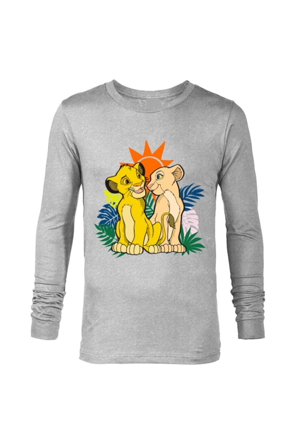 The Lion King Young Simba and Nala - Long Sleeve T-Shirt for Men - Customized-Athletic Heather