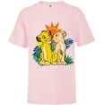 thumbnail image 1 of Disney The Lion King Young Simba and Nala - Short Sleeve T-Shirt for Kids - Customized-Soft Pink, 1 of 5