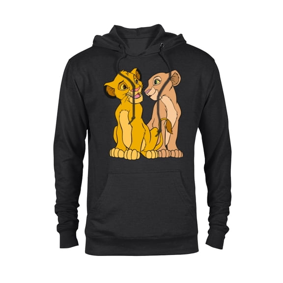 Disney The Lion King Young Simba and Nala Together - Pullover Hoodie for Adults - Customized-Black