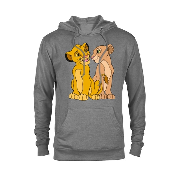 Disney The Lion King Young Simba and Nala Together - Pullover Hoodie for Adults - Customized-Graphite Heather