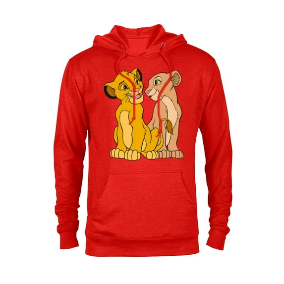 Disney The Lion King Young Simba and Nala Together - Pullover Hoodie for Adults - Customized-Red Heather