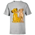 thumbnail image 1 of Disney The Lion King Young Simba and Nala Together - Short Sleeve T-Shirt for Kids - Customized-Athletic Heather, 1 of 5