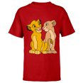 thumbnail image 1 of Disney The Lion King Young Simba and Nala Together - Short Sleeve T-Shirt for Kids - Customized-Red, 1 of 5