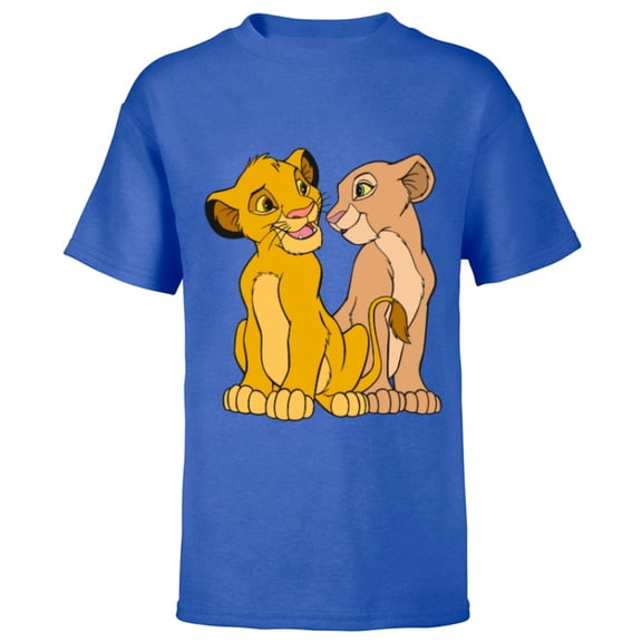 Disney The Lion King Young Simba and Nala Together - Short Sleeve T-Shirt for Kids - Customized-Royal
