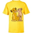 thumbnail image 1 of Disney The Lion King Young Simba and Nala Together - Short Sleeve T-Shirt for Kids - Customized-Yellow, 1 of 5
