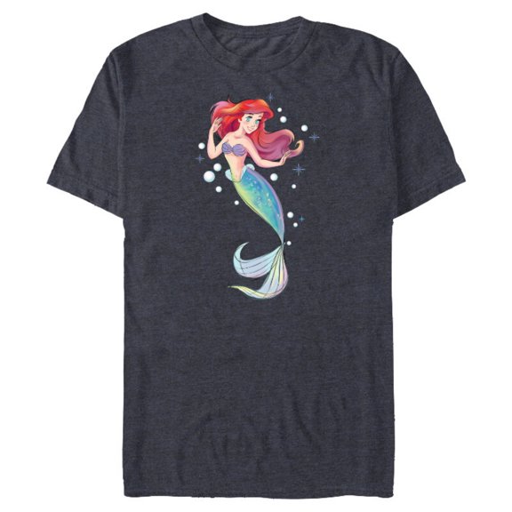 Disney The Little Mermaid 30th Anniversary Ariel T-Shirt- Short Sleeve Blended T-Shirt for Adults - Customized-Navy Heather