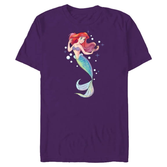 Disney The Little Mermaid 30th Anniversary Ariel T-Shirt- Short Sleeve Blended T-Shirt for Adults - Customized-Purple
