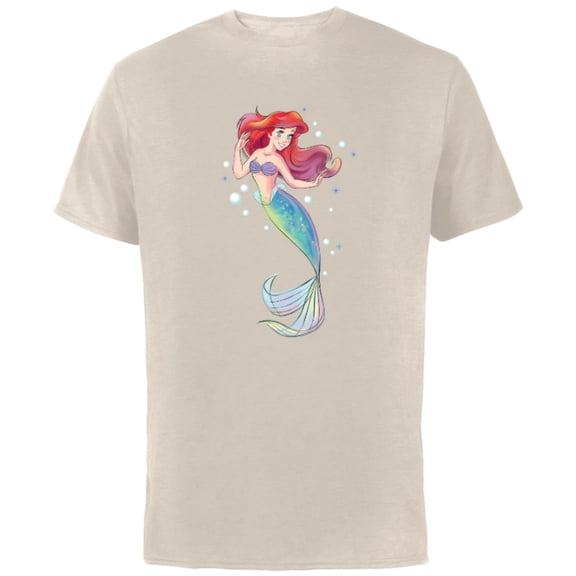 Disney The Little Mermaid 30th Anniversary Ariel T-Shirt - Short Sleeve Cotton T-Shirt for Adults - Customized-Natural