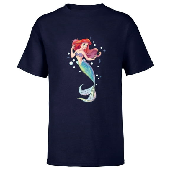 Disney The Little Mermaid 30th Anniversary Ariel T-Shirt - Short Sleeve T-Shirt for Kids - Customized-Navy