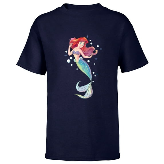 Disney The Little Mermaid 30th Anniversary Ariel T-Shirt - Short Sleeve T-Shirt for Kids - Customized-Navy