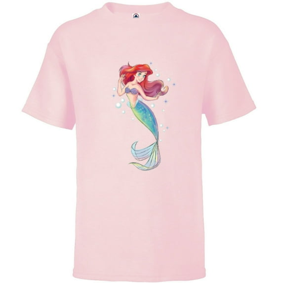Disney The Little Mermaid 30th Anniversary Ariel T-Shirt - Short Sleeve T-Shirt for Kids - Customized-Soft Pink
