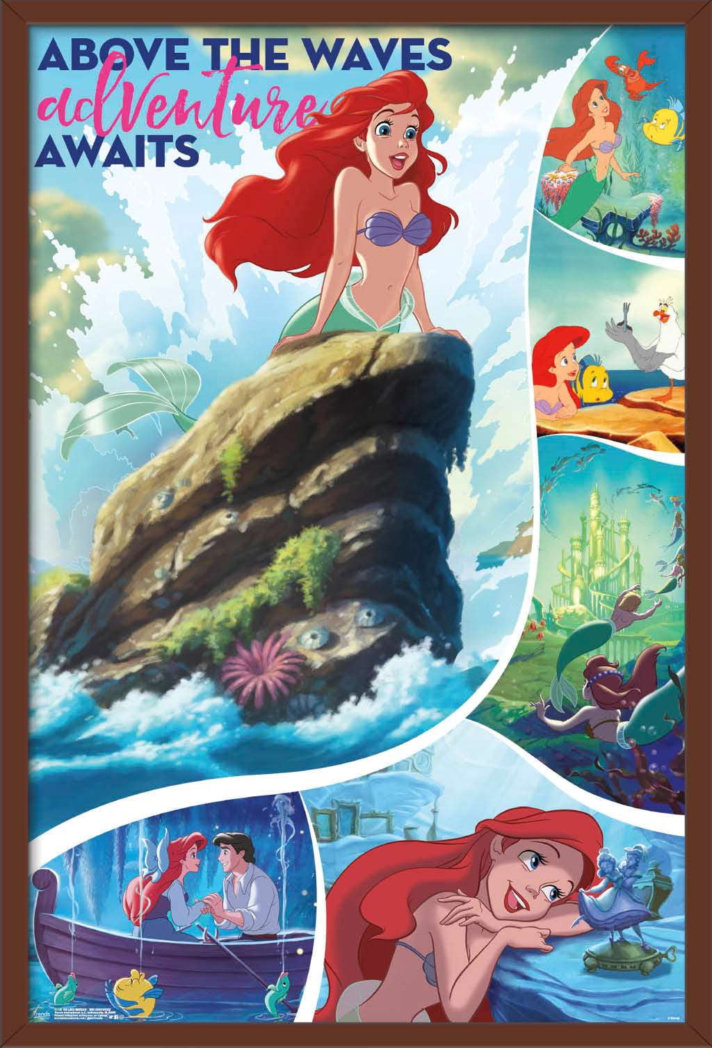 Disney The Little Mermaid - 30th Anniversary Wall Poster, 22.375" x 34", Framed