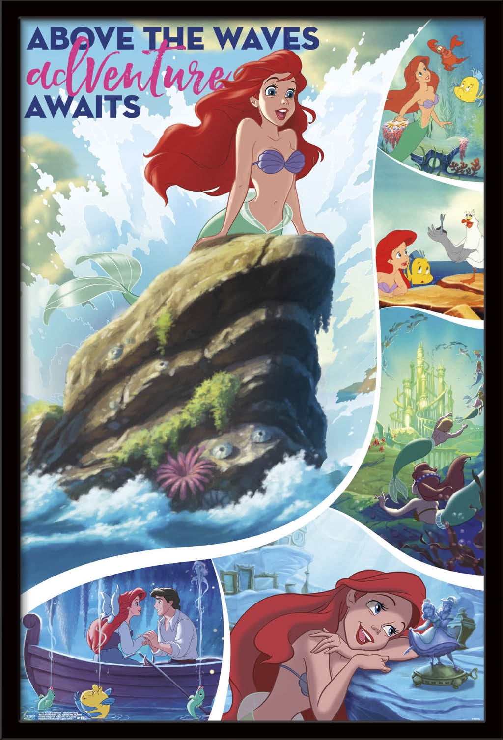 Disney The Little Mermaid - 30th Anniversary Wall Poster, 22.375" x 34", Framed