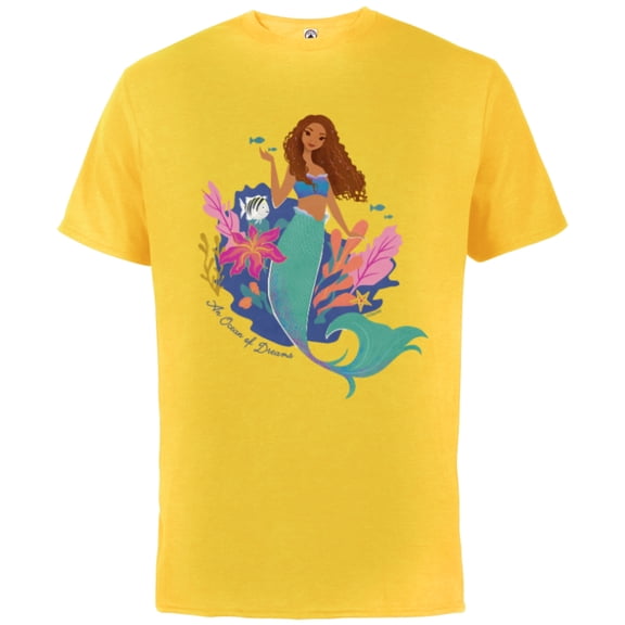 Disney The Little Mermaid Ariel An Ocean of Dreams - Short Sleeve Cotton T-Shirt for Adults - Customized-Sunflower