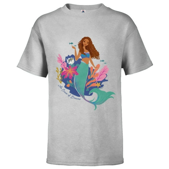 Disney The Little Mermaid Ariel An Ocean of Dreams - Short Sleeve T-Shirt for Kids - Customized-Athletic Heather