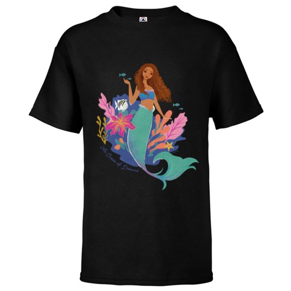 Disney The Little Mermaid Ariel An Ocean of Dreams - Short Sleeve T-Shirt for Kids - Customized-Black