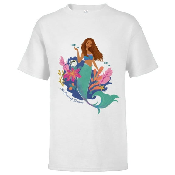 Disney The Little Mermaid Ariel An Ocean of Dreams - Short Sleeve T-Shirt for Kids - Customized-White