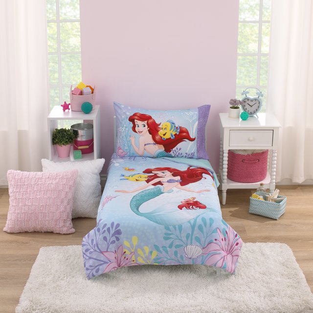Disney The Little Mermaid Ariel Be Fearless 4 Piece Toddler Bed Set