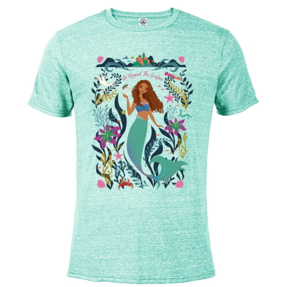Disney The Little Mermaid Ariel Beyond the Surface - Short Sleeve Blended T-Shirt for Adults - Customized-Celadon Snow Heather